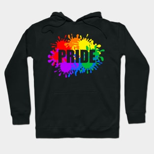 Gay Pride Splash Colorful Rainbow Flag with Paint Splatter Hoodie